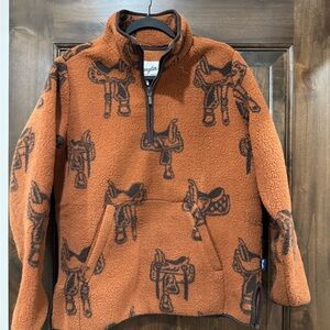 Wrangler Orange Saddle Print Fleece Jacket